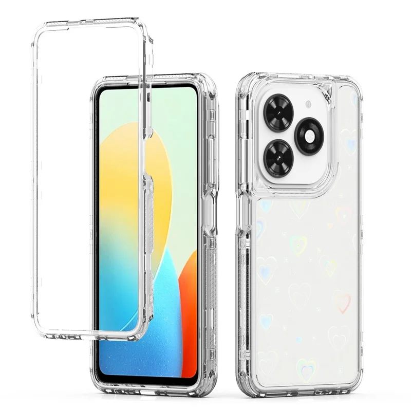 Прозрачный чехол для телефона для TECNO Spark Go 2024 4G / Spark 20 / Spark 20C / Pop 8 / Infinix Smart 8 4G / Smart 8 HD 4G / Hot 40i X6528B Акриловый TPU-чехол - Сердца