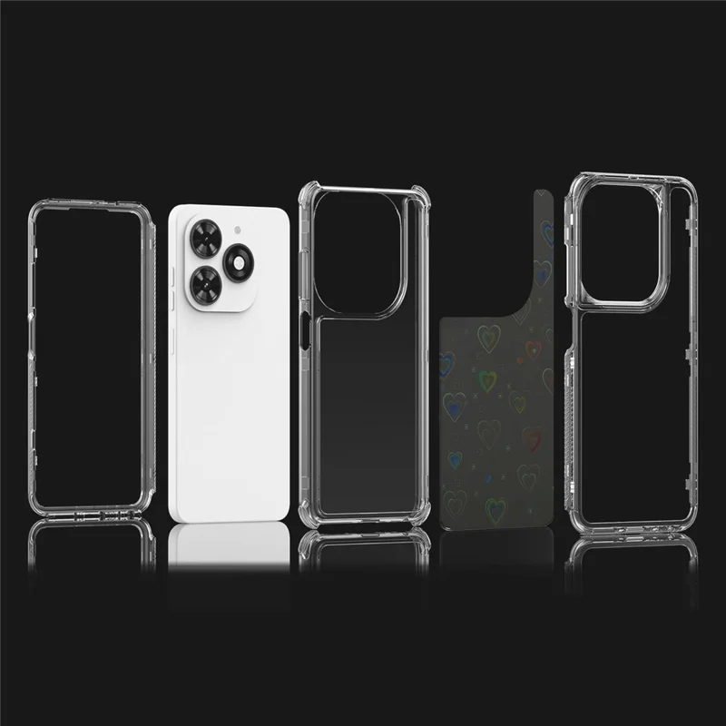 Прозрачный чехол для телефона для TECNO Spark Go 2024 4G / Spark 20 / Spark 20C / Pop 8 / Infinix Smart 8 4G / Smart 8 HD 4G / Hot 40i X6528B Акриловый TPU-чехол - Сердца