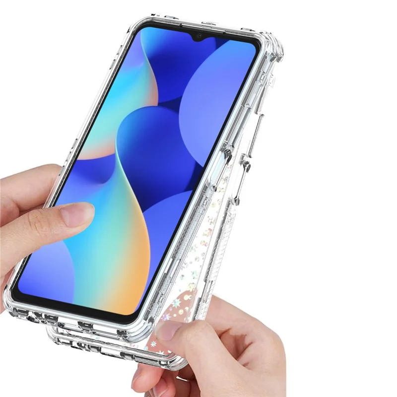 Capa TECNO Spark 10 Pro Recortes Precisos Acrílico TPU Capa de Telefone Transparente com Filme Impresso a Laser - Flocos de Neve
