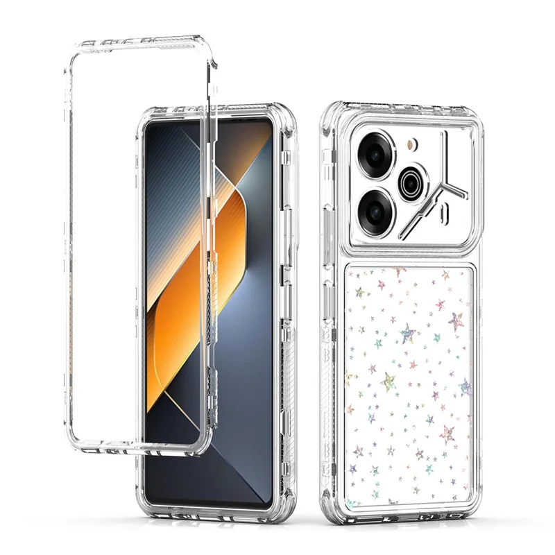 TECNO Pova 6 Pro 5G LI9 / Pova 6 5G Чехол Точные вырезы Акриловый TPU прозрачный чехол для телефона с лазерной печатной пленкой - Звезды