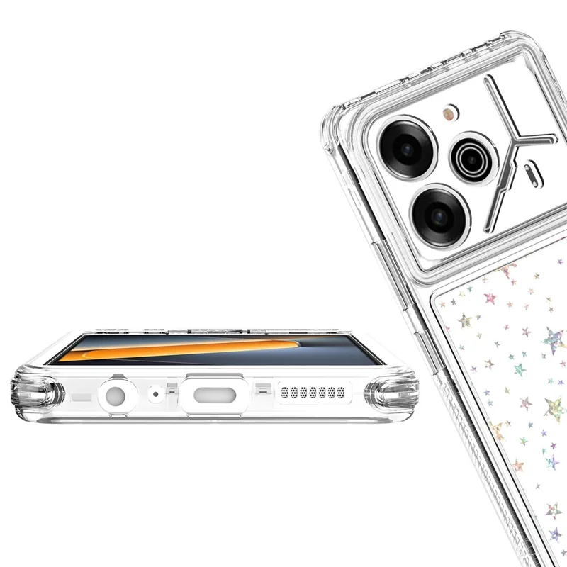 TECNO Pova 6 Pro 5G LI9 / Pova 6 5G Чехол Точные вырезы Акриловый TPU прозрачный чехол для телефона с лазерной печатной пленкой - Звезды