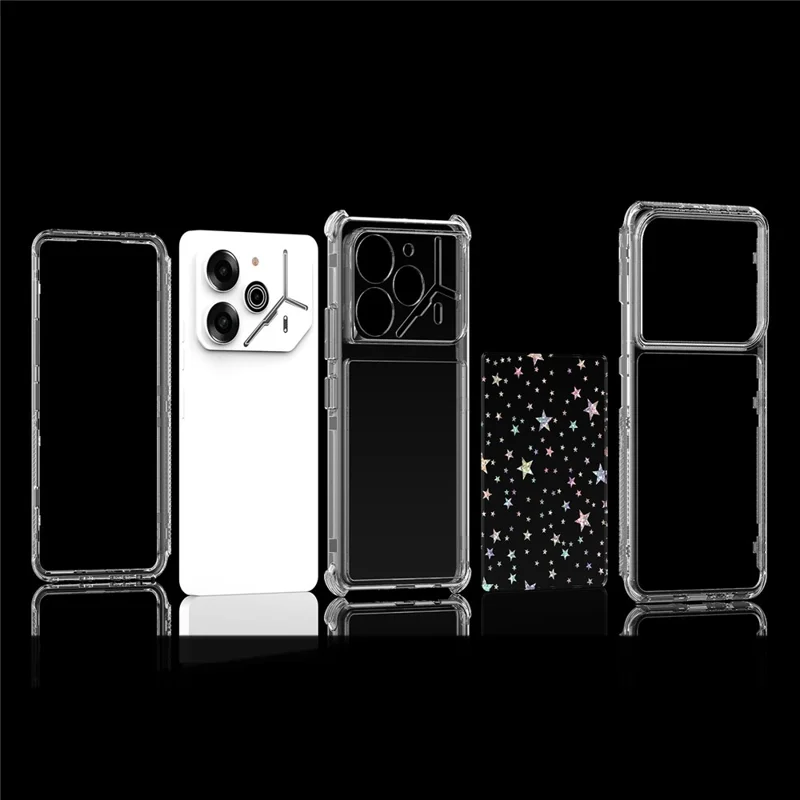 TECNO Pova 6 Pro 5G LI9 / Pova 6 5G Чехол Точные вырезы Акриловый TPU прозрачный чехол для телефона с лазерной печатной пленкой - Звезды