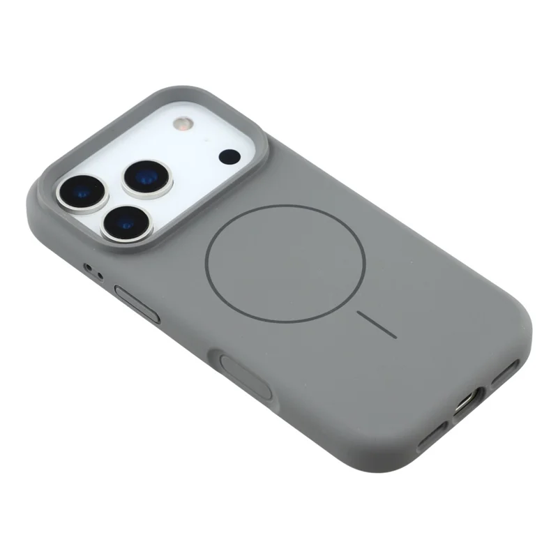 For iPhone Air Case Compatible with MagSafe Liquid Silicone + PC Phone Cover with Camera Touch Control Button - Dark Grey