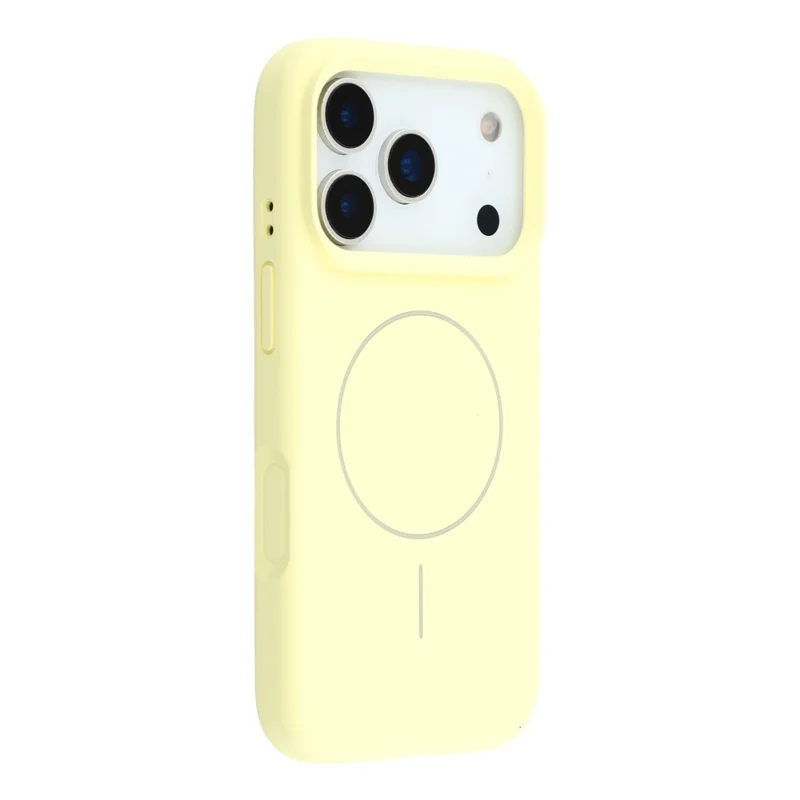 For iPhone Air Case Compatible with MagSafe Liquid Silicone + PC Phone Cover with Camera Touch Control Button - Light Yellow