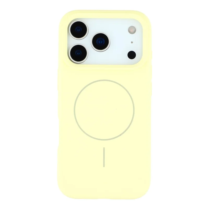 For iPhone Air Case Compatible with MagSafe Liquid Silicone + PC Phone Cover with Camera Touch Control Button - Light Yellow