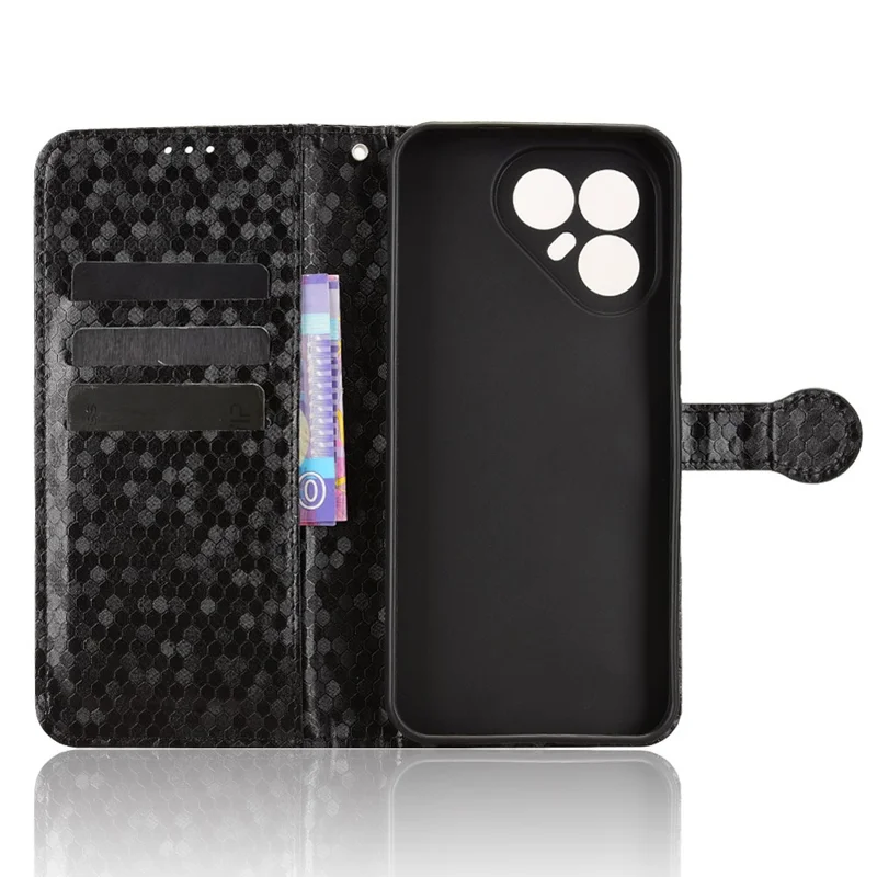 TECNO Pova 7 Pro 5G Чехол-бумажник с точечным рисунком, кожаный чехол для телефона с ремешком на запястье - черный