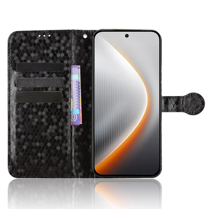 TECNO Pova 7 Pro 5G Чехол-бумажник с точечным рисунком, кожаный чехол для телефона с ремешком на запястье - черный