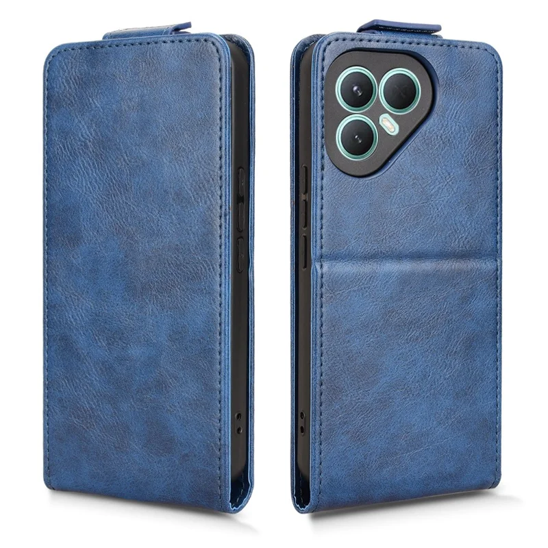 For TECNO Pova 7 Pro 5G Stand Case Magnetisk Knap Vertikal Flip Læder Telefonbeskyttelse med Kortholder - Mørkeblå