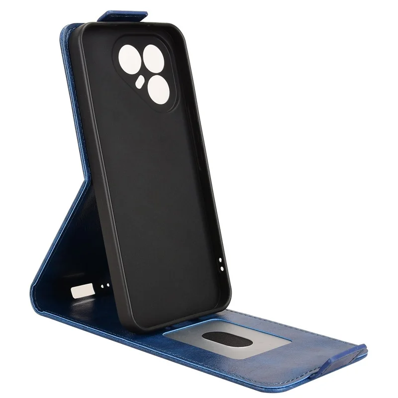 For TECNO Pova 7 Ultra 5G Stand Case Magnetic Clasp Vertical Flip Leather Phone Cover with Card Holder - Dark Blue