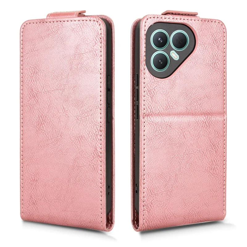 For TECNO Pova 7 Ultra 5G Stand Case Magnetic Clasp Vertical Flip Leather Phone Cover with Card Holder - Rose Gold