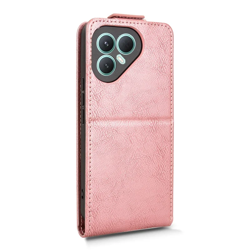 For TECNO Pova 7 Ultra 5G Stand Case Magnetic Clasp Vertical Flip Leather Phone Cover with Card Holder - Rose Gold