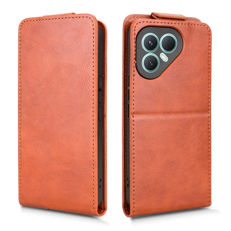 For TECNO Pova 7 Ultra 5G Stand Case Magnetic Clasp Vertical Flip Leather Phone Cover with Card Holder - Orange