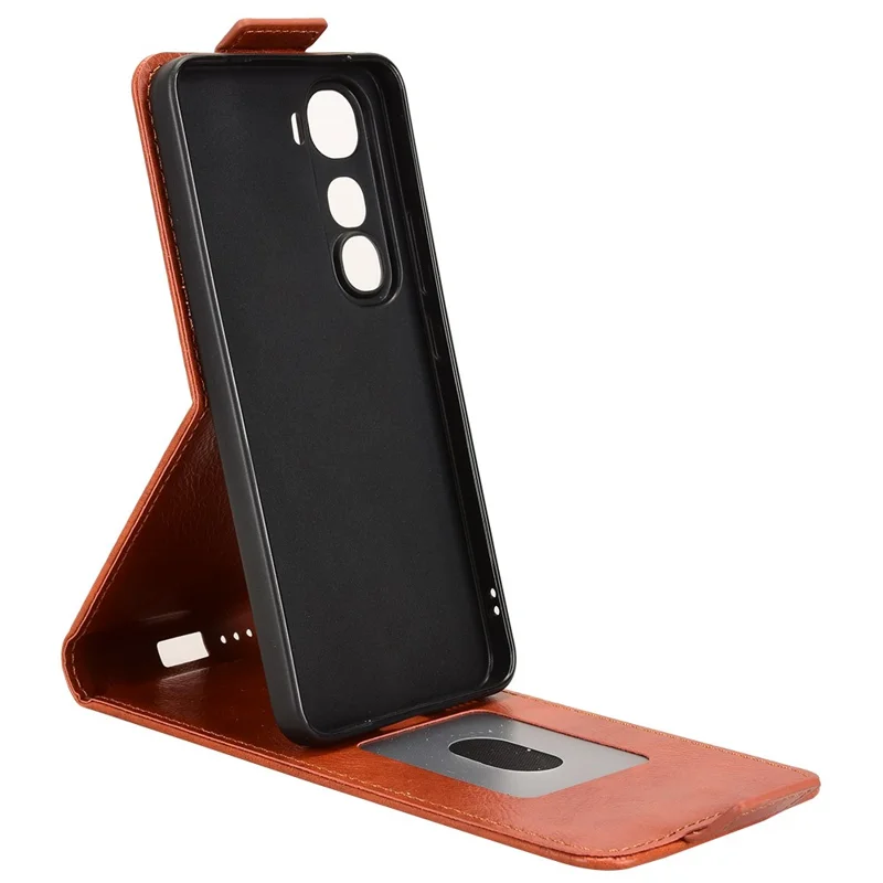 For vivo Y400 5G Stand Case Magnetic Clasp Vertical Flip Leather Phone Cover with Card Holder - Orange