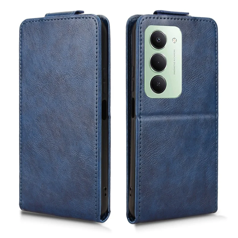 For Xiaomi Redmi 15 4G (EU) (171mm) Stand Case Magnetic Clasp Vertical Flip Leather Phone Cover with Card Holder - Dark Blue