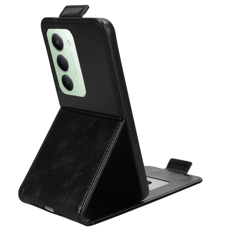Для Xiaomi Redmi 15 5G (Глобальный) (169 мм) Чехол-подставка Магнитная застежка Вертикальный флип Кожаный чехол для телефона с держателем для карт - Черный