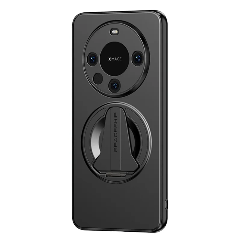 Für Huawei Mate 60 Pro / Mate 60 Pro+ Hülle kompatibel mit MagSafe Versteckter Ständer Hautgefühl Matt PC TPU Handy Rückseite Abdeckung - Schwarz