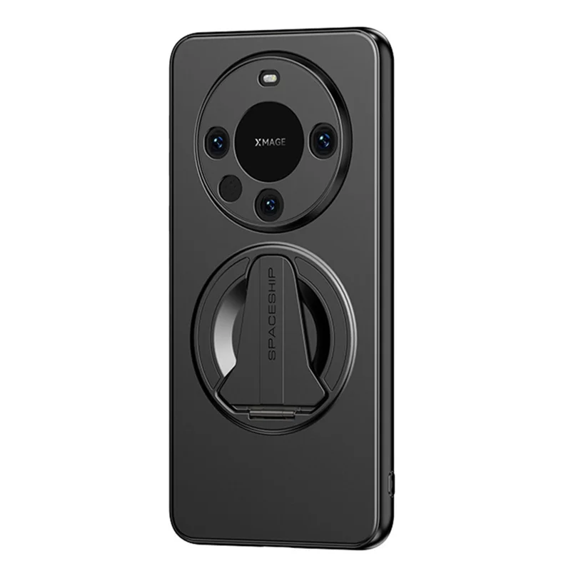 For Huawei Mate 70 Magnetic Case Hidden Kickstand Skin-Feel Matte PC TPU Phone Back Cover - Black