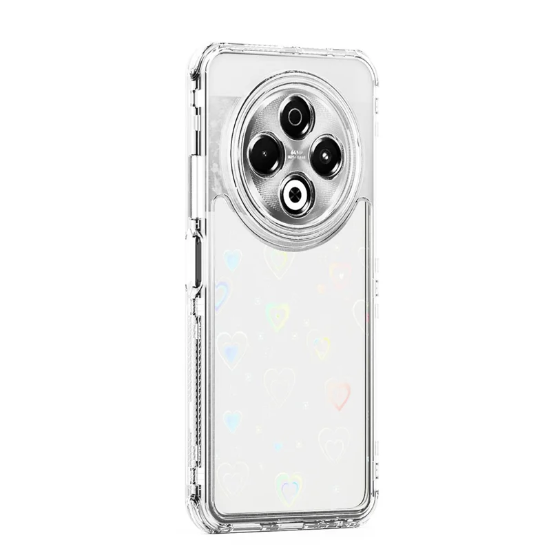 For TECNO Spark 30 4G Case Precise Cutouts Acrylic TPU Clear Phone Cover with Laser-printed Film - Hearts