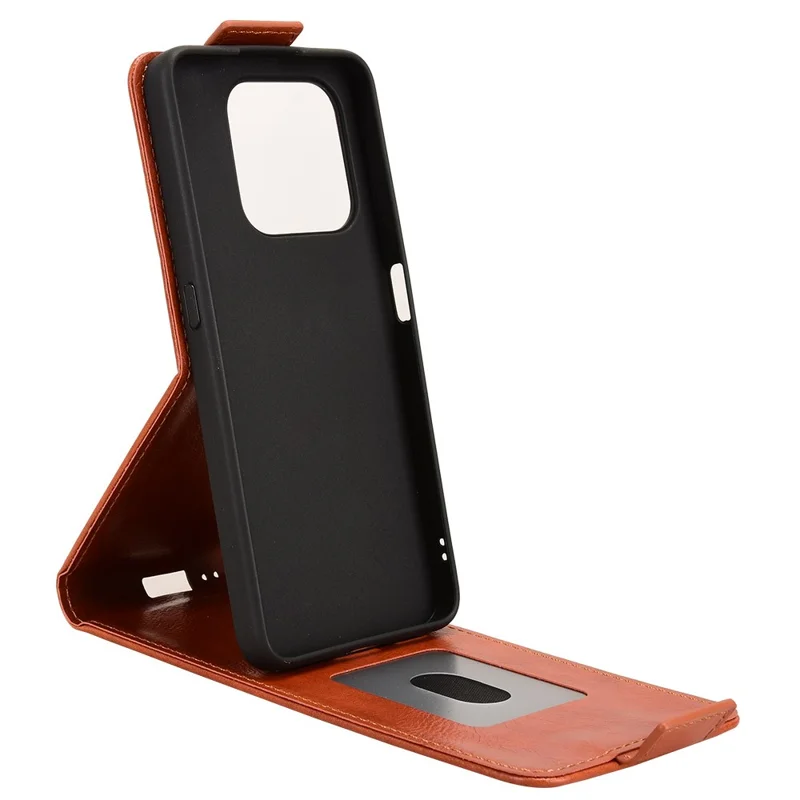 For Honor 400 Smart Stand Case Magnetic Clasp Vertical Flip Leather Phone Cover with Card Holder - Orange