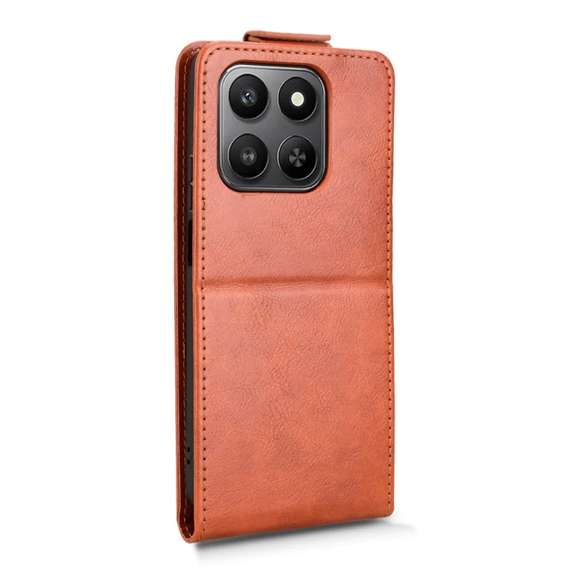 For Honor 400 Smart Stand Case Magnetic Clasp Vertical Flip Leather Phone Cover with Card Holder - Orange