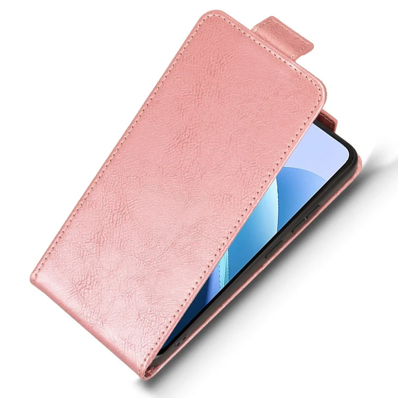 For Cubot A40 Stand Case Magnetic Clasp Vertical Flip Leather Phone Cover with Card Holder - Rose Gold