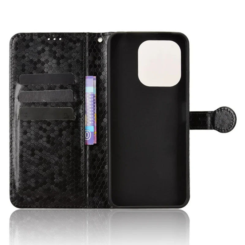 Funda tipo cartera para Umidigi G9x 4G / G100x 4G con patrón de puntos, cuero PU impreso, con correa de muñeca - Negro