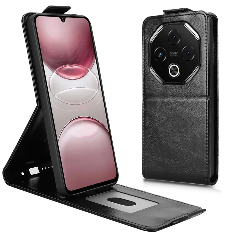 Funda de teléfono de cuero con cierre magnético vertical y soporte para tarjetas para Umidigi G100 Pro 4G / G100 5G - Negro