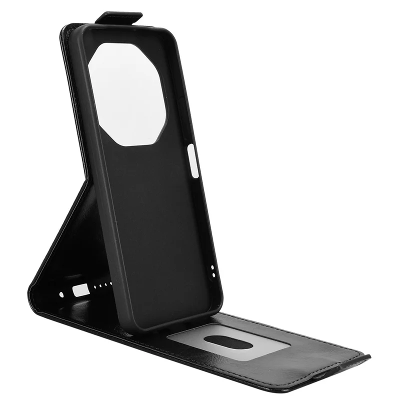 Funda de teléfono de cuero con cierre magnético vertical y soporte para tarjetas para Umidigi G100 Pro 4G / G100 5G - Negro