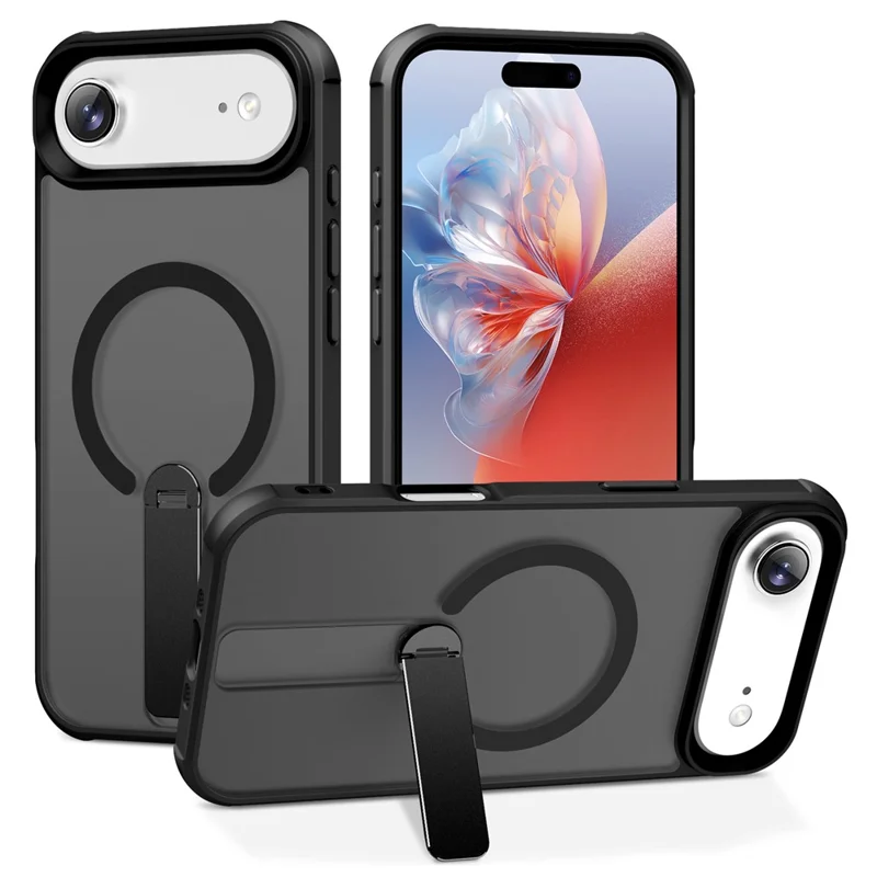 For iPhone Air Case Compatible with MagSafe Kickstand TPU + PC Drop Protection Phone Cover - Black