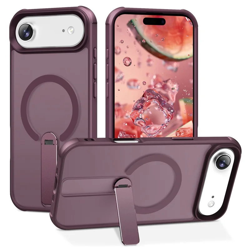 For iPhone Air Case Compatible with MagSafe Kickstand TPU + PC Drop Protection Phone Cover - Wine Red