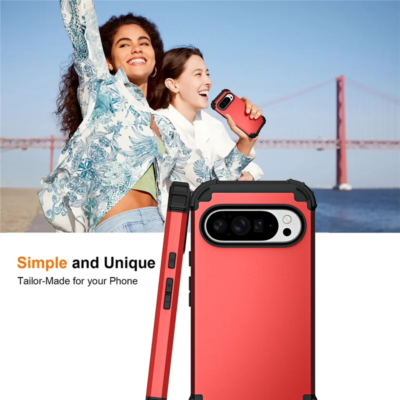 For Google Pixel 10 / 10 Pro Case Shockproof PC + TPU Phone Back Cover - Red