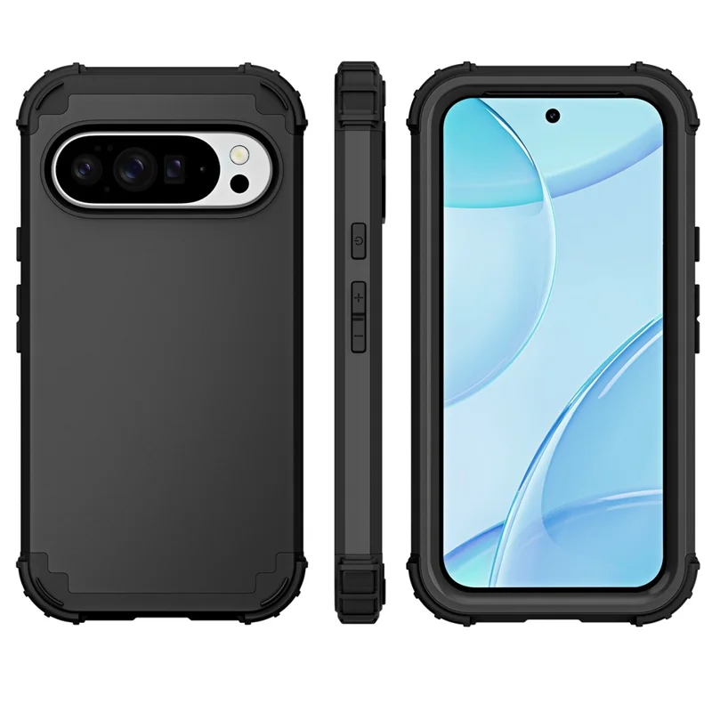 For Google Pixel 10 / 10 Pro Case Shockproof PC + TPU Phone Back Cover - Black