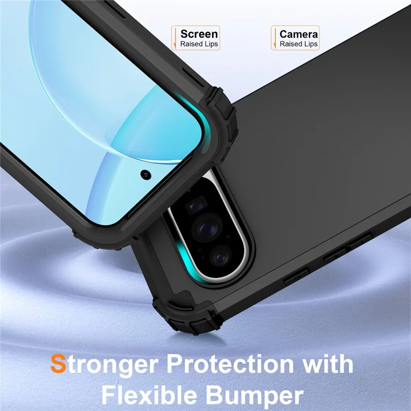 For Google Pixel 10 / 10 Pro Case Shockproof PC + TPU Phone Back Cover - Black