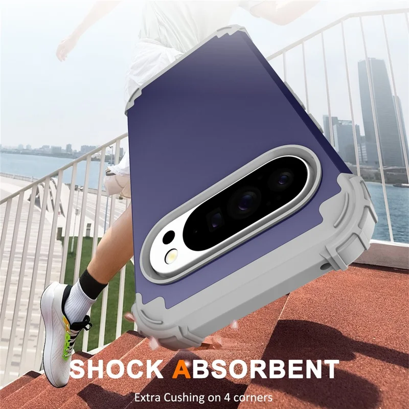 For Google Pixel 10 Pro XL Case Shockproof PC + TPU Phone Back Cover - Navy Blue