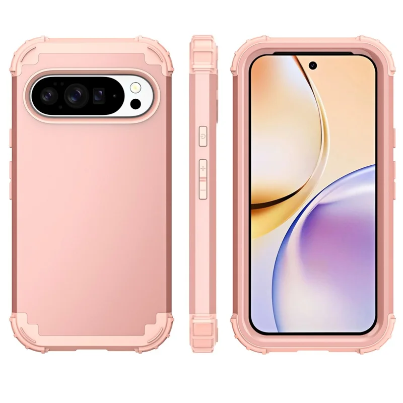 For Google Pixel 10 Pro XL Case Shockproof PC + TPU Phone Back Cover - Rose Gold