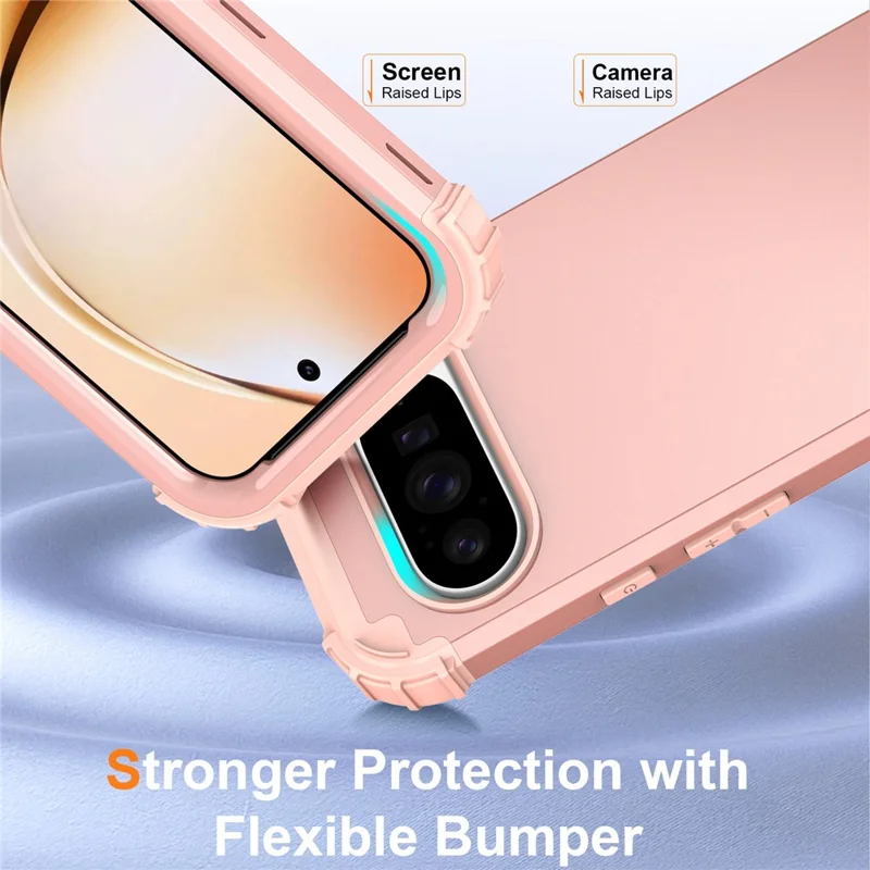 For Google Pixel 10 Pro XL Case Shockproof PC + TPU Phone Back Cover - Rose Gold