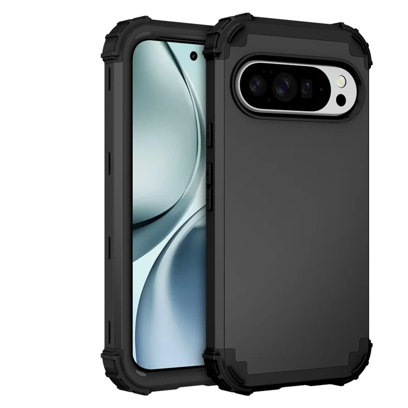 For Google Pixel 10 Pro XL Case Shockproof PC + TPU Phone Back Cover - Black