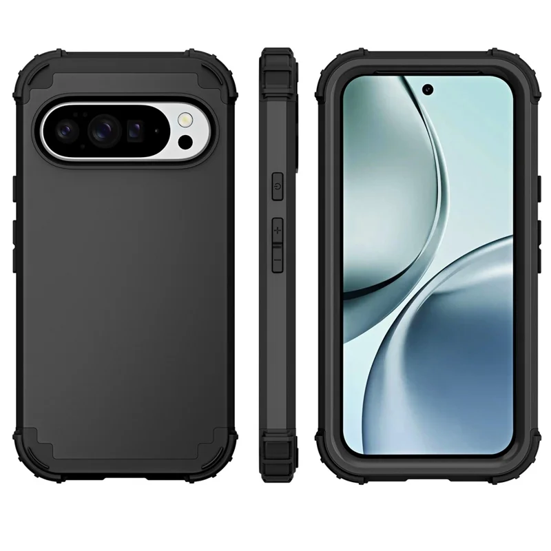 For Google Pixel 10 Pro XL Case Shockproof PC + TPU Phone Back Cover - Black