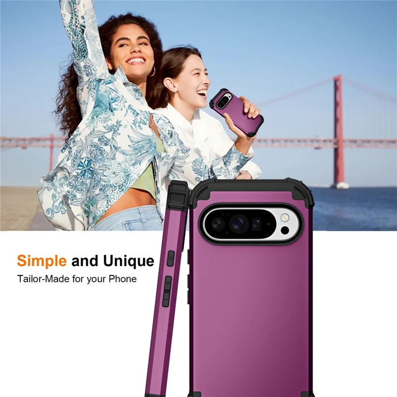For Google Pixel 10 Pro XL Case Shockproof PC + TPU Phone Back Cover - Purple