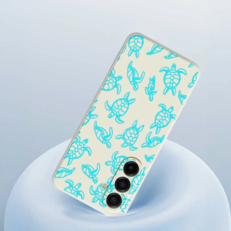 For Samsung Galaxy A17 5G / A17 4G Case Tortoise Pattern Printing Straight Edge TPU Phone Back Cover - Beige