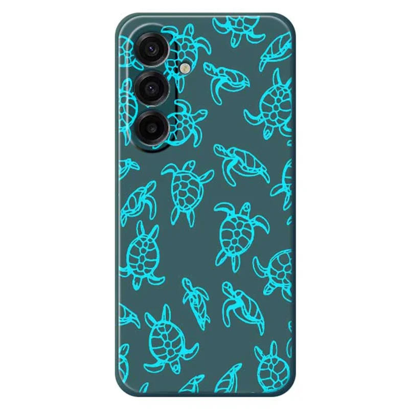 For Samsung Galaxy A17 5G / A17 4G Case Tortoise Pattern Printing Straight Edge TPU Phone Back Cover - Green