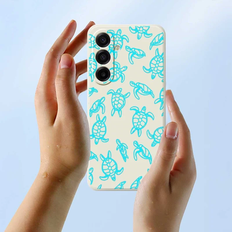 For Samsung Galaxy A17 5G / A17 4G Case Tortoise Pattern Printing Straight Edge TPU Phone Back Cover - Purple