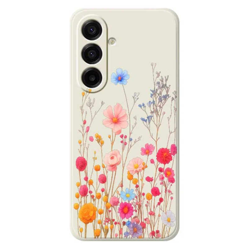 Étui Samsung Galaxy A17 5G Motif de branches de fleurs Impression Bord droit Étui de protection TPU pour téléphone - Beige