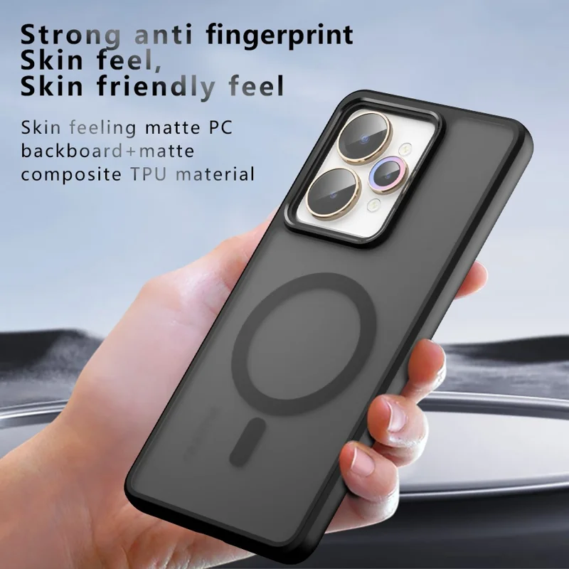 Per Realme 15 Pro 5G / 15 5G Custodia Compatibile con MagSafe TPU + Pelle Opaca PC Custodia per Telefono a Tocco