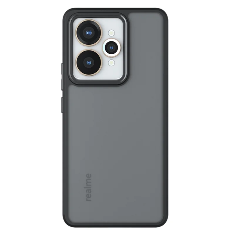 For Realme 15 Pro 5G / 15 5G Case Skin-Touch TPU + PC Matte Phone Back Cover, Transparent Black
