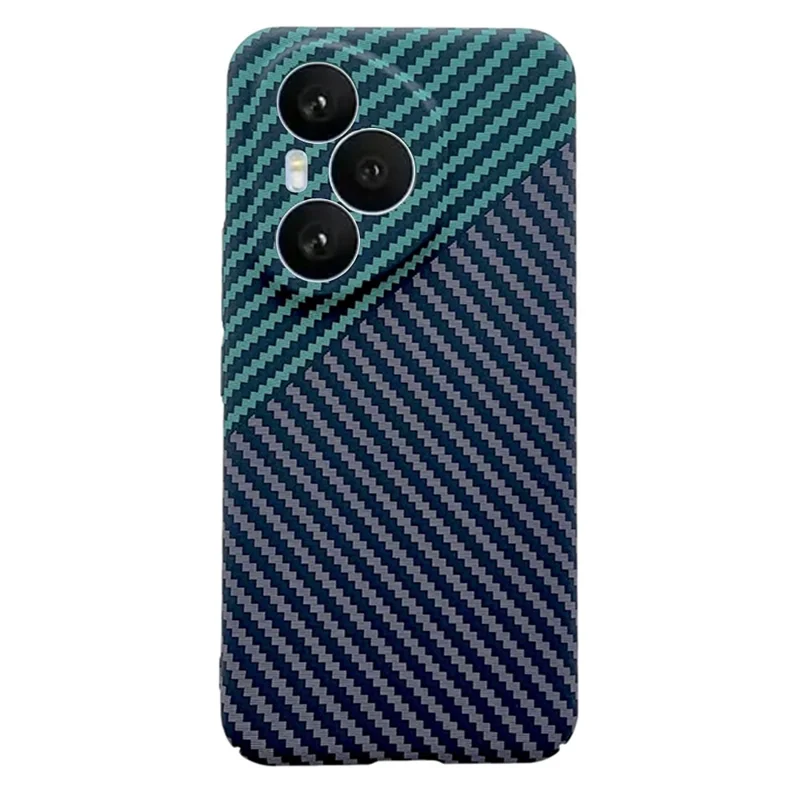 Para Honor 400 5G (Global) Funda Dura de PC Cubierta de Teléfono Textura de Fibra de Carbono a Prueba de Caídas - Azul / Morado