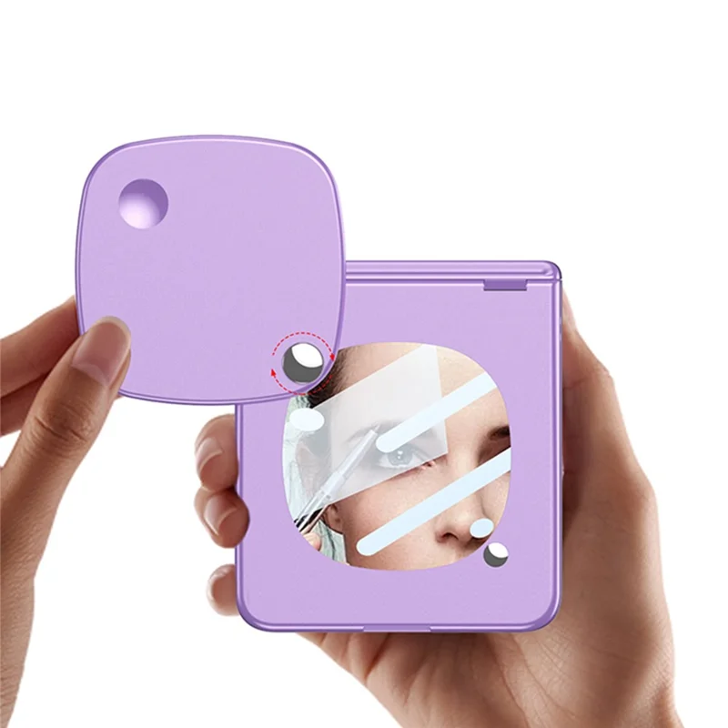 GKK For Samsung Galaxy Z Flip7 5G Case with Mirror Magnetic Folding Hinge PC Tempered Glass Phone Cover - Black