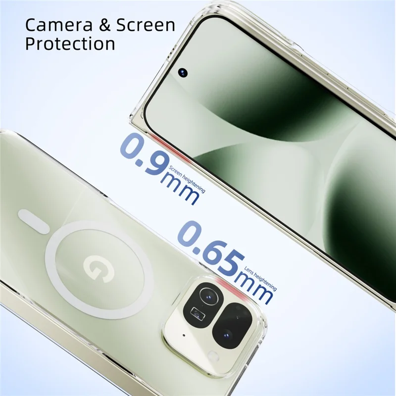 ABEEL Para Google Pixel 10 Pro Fold Capa Magnética Transparente PC Anti Arranhões Capa de Telefone