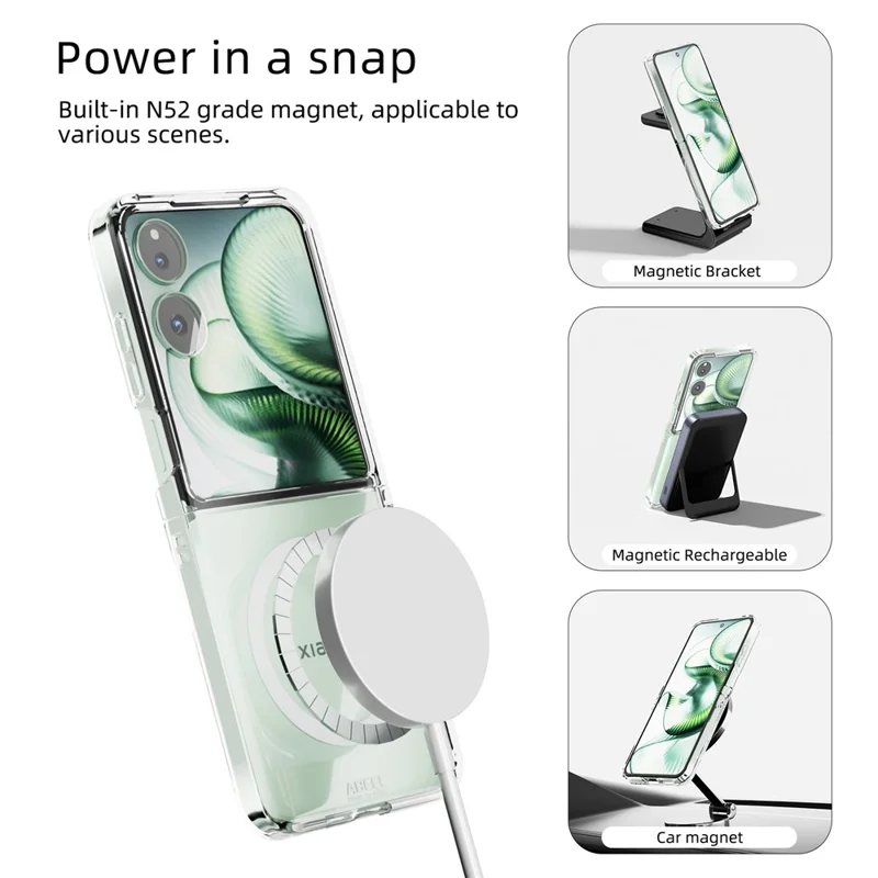Capa Magnética Transparente ABEEL Anti-Riscos para Xiaomi Mix Flip 2