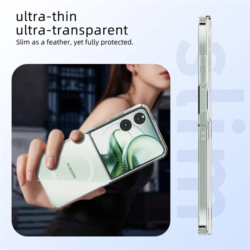 Capa Magnética Transparente ABEEL Anti-Riscos para Xiaomi Mix Flip 2